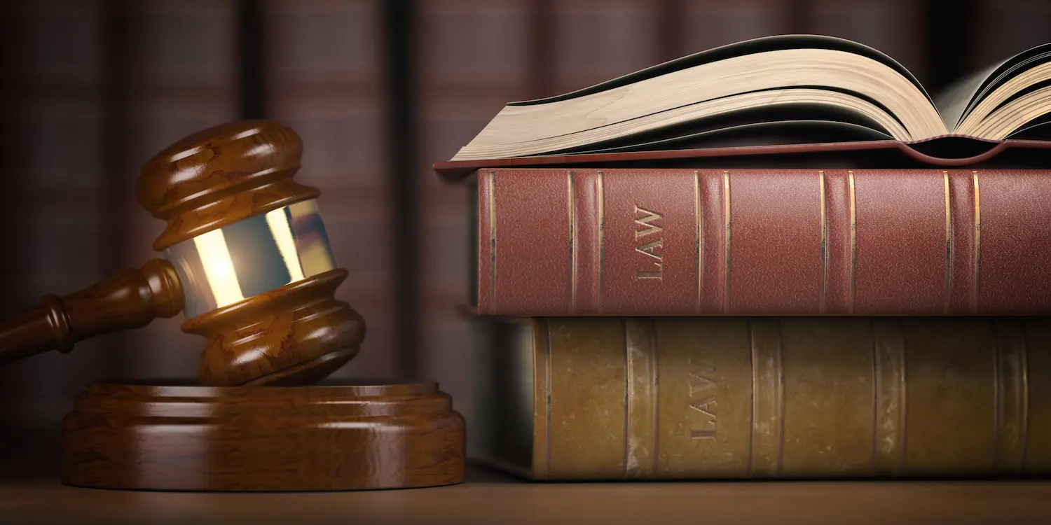 Gavel and legal books
