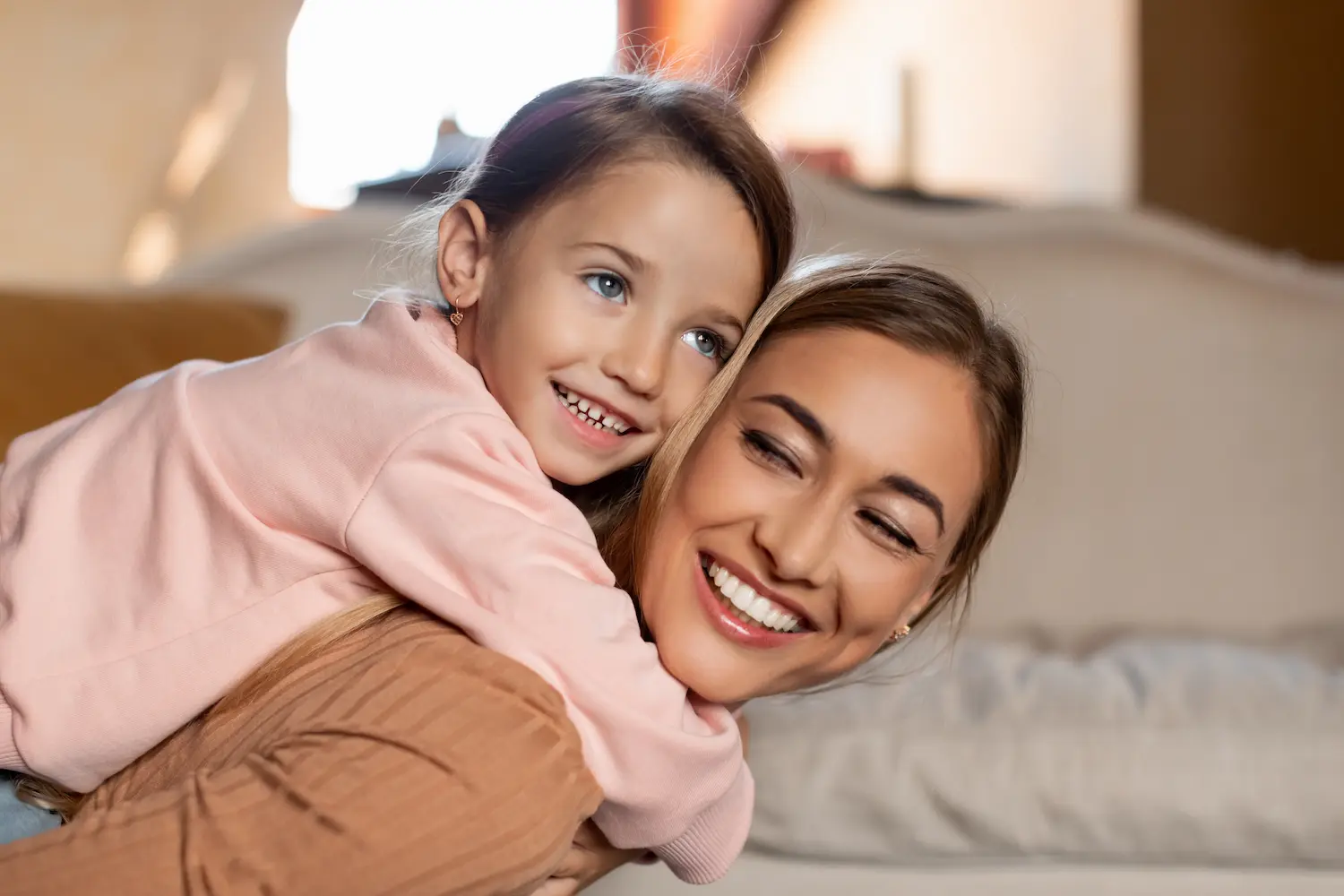 Mother and daughter sharing a moment.